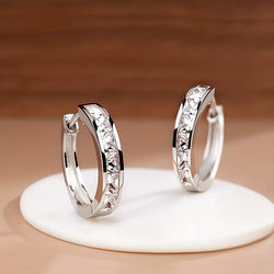Minimalist Hoop Earrings Embellished With Zirconia Elegant Simple Style For Women Daily Dating Ear Accessories