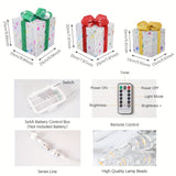 Shenzhi Tech 3 Pcs LED Gift Box Lights, Battery-powered Dimmable Christmas Decoration DIY Night Light - Perfect For Christmas New Years Day