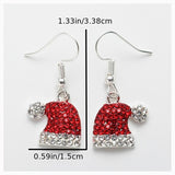 "Ladies' Cute Santa Hat Earrings | Fawn Zirconia Christmas Studs - Perfect Holiday Gift"