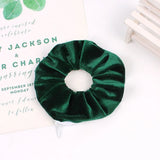 1 Piece Fashionable Velvet Elasticated Hair Scrunchie Style Purse With Zipper Hair Band Hair Accessory