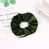 1 Piece Fashionable Velvet Elasticated Hair Scrunchie Style Purse With Zipper Hair Band Hair Accessory