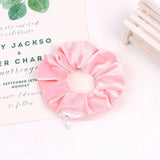 1 Piece Fashionable Velvet Elasticated Hair Scrunchie Style Purse With Zipper Hair Band Hair Accessory