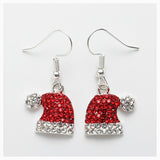 "Ladies' Cute Santa Hat Earrings | Fawn Zirconia Christmas Studs - Perfect Holiday Gift"