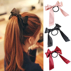 1 Piece Satin Ribbon Bow Scrunchie Style Ponytail Hair Band Hair Styling Accessory