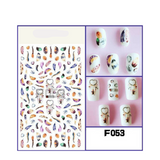 1 Sheet Dream Catcher Colourful 3D Feather Windmill Design Nail Art Sticker