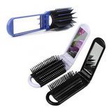 Pocket Sized Portable Travel Folding Hair Brush With Compact Mirror