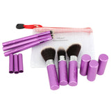 Retractable 6 Piece Travel Makeup Brush Set Beauty Tool Kit with Cover and Case