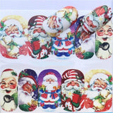 1 Piece Christmas Nail Art Water Decals Snowflake & Snowman Transfer Stickers