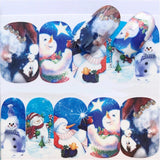 1 Piece Christmas Nail Art Water Decals Snowflake & Snowman Transfer Stickers