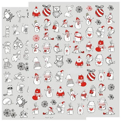 Father Christmas & Snowman 3D Nail Art sticker Decals