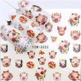 New Style Nail Sticker Water Decals Plum / Flower /Pig / Animal / Cartoon Transfer Nail Art Decoration