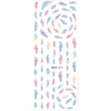 Colorful gradient feather nail art water decal transfer stickers.