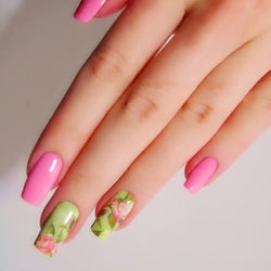 1 Sheet Nail Art Water Decals Chic Floral Transfer Sticker Tattoo DecaA quality Nail Art Decal that comes in a variety of colours and designs.This pattern is a pretty Pink &amp; Green Floral design.
Suitable for fingers and toes and grlavishhairandbeauty.com1 Sheet Nail Art Water Decals Chic Floral Transfer Sticker Tattoo Decals