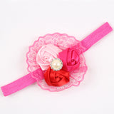 Roses With Lace & Imitation Pearl Headband Hair Accessory