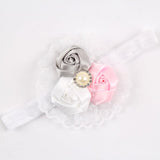 Roses With Lace & Imitation Pearl Headband Hair Accessory