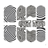 Illusion Nail Art Water Decals Black Swirls Nail Art Sticker
