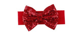 Baby Girls Cotton Elasticated Headband With Sequins  & Bow Children Hair Accessory