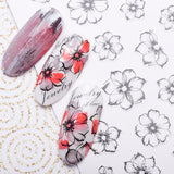 1 Sheet 3D Watercolor Fading Flower Decals Nail Art Stickers