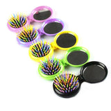 I Piece Round Travel Mini Compact Folding Massage Hairbrush