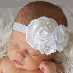 Flower Headband Hair Accessory With Imitation Pearl & Diamond Detail