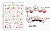 A Selection Of Christmas 3D Nail Art Stickers