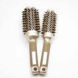 Professional Salon Styling Nano Ionic Boar Bristle Round Barrel Hair Brush 4 Piece Set