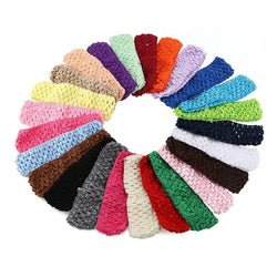 50 Piece Childrens Elasticated Crochet Style Headbands