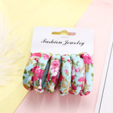 Multi Coloured Pack Of Cotton Print Elasticated Bobble Hairband Hair Accessories