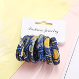 Multi Coloured Pack Of Cotton Print Elasticated Bobble Hairband Hair Accessories