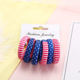 Multi Coloured Pack Of Cotton Print Elasticated Bobble Hairband Hair Accessories