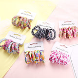 Multi Coloured Pack Of Cotton Print Elasticated Bobble Hairband Hair Accessories