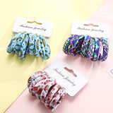 Multi Coloured Pack Of Cotton Print Elasticated Bobble Hairband Hair Accessories