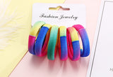 Multi Coloured Pack Of Cotton Print Elasticated Bobble Hairband Hair Accessories