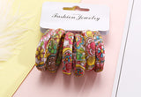 Multi Coloured Pack Of Cotton Print Elasticated Bobble Hairband Hair Accessories