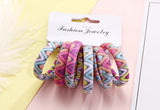 Multi Coloured Pack Of Cotton Print Elasticated Bobble Hairband Hair Accessories