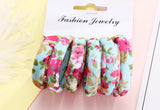 Multi Coloured Pack Of Cotton Print Elasticated Bobble Hairband Hair Accessories