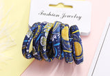 Multi Coloured Pack Of Cotton Print Elasticated Bobble Hairband Hair Accessories