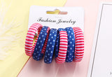 Multi Coloured Pack Of Cotton Print Elasticated Bobble Hairband Hair Accessories