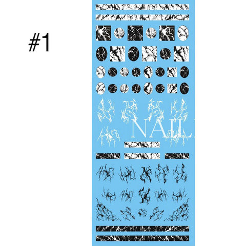1 Sheet Stone Marble Effect Nail Art Water Decals Nail Art Tattoo Stickers