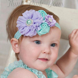 Children's Elasticated Headband Floral Detail Hair Accessory For Babies To Toddlers