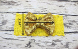 Childrens Big Sequined Bow with Lace Headband Hair AccessoryA cute girls Big Sequined Bow with Lace Headband Hair Accessory.
This elasticated sequined headband is a great way of dressing up and glamorising any outfit.These arlavishhairandbeauty.comChildrens Big Sequined Bow
