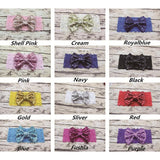 Childrens Big Sequined Bow with Lace Headband Hair AccessoryA cute girls Big Sequined Bow with Lace Headband Hair Accessory.
This elasticated sequined headband is a great way of dressing up and glamorising any outfit.These arlavishhairandbeauty.comChildrens Big Sequined Bow
