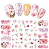 3D Embossed 1 Sheet Garden Flowers Nail Art Sticker Flower Adhesive Nail Art