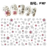 3D Embossed 1 Sheet Garden Flowers Nail Art Sticker Flower Adhesive Nail Art