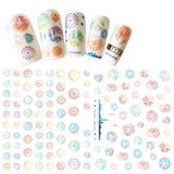 3D Embossed 1 Sheet Garden Flowers Nail Art Sticker Flower Adhesive Nail Art