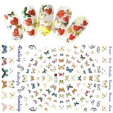 3D Embossed 1 Sheet Garden Flowers Nail Art Sticker Flower Adhesive Nail Art