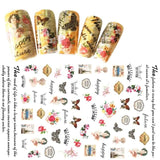 3D Embossed 1 Sheet Garden Flowers Nail Art Sticker Flower Adhesive Nail Art