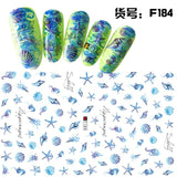 3D Embossed 1 Sheet Garden Flowers Nail Art Sticker Flower Adhesive Nail Art