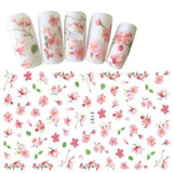 3D Embossed 1 Sheet Garden Flowers Nail Art Sticker Flower Adhesive Nail Art