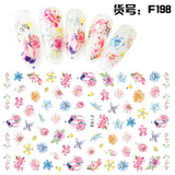 3D Embossed 1 Sheet Garden Flowers Nail Art Sticker Flower Adhesive Nail Art